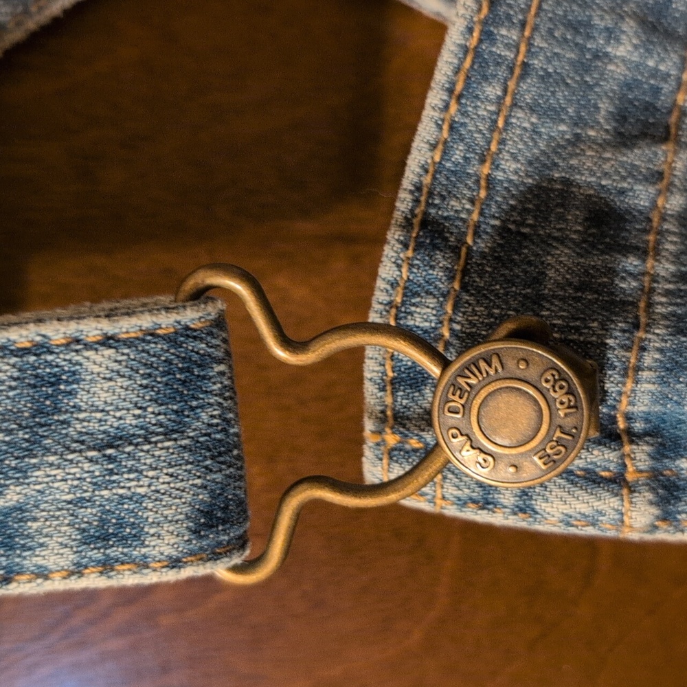Denim Overalls with Button Front - Picture 3 of 5